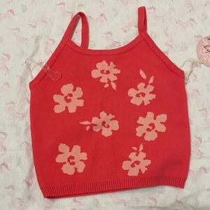 Floral Kids Tank Top - Red